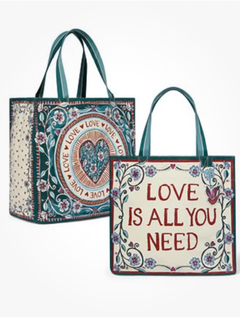 Brighton Bella Tile Love Canvas Tote Bag